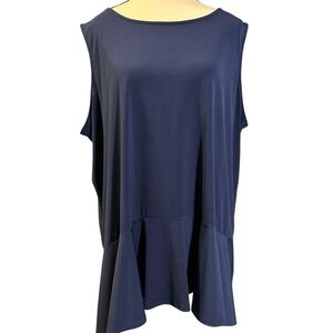 Liz Claiborne Blue Sleeveless Peplum  Tank Top